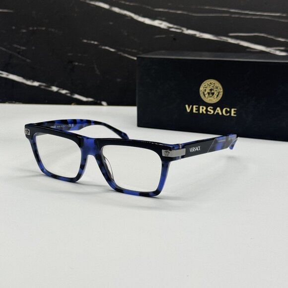 NEW VERSACE VE3354 5460 MEN BLACK/BLUE EYEGLASSES VERSACE - Picture 1 of 9